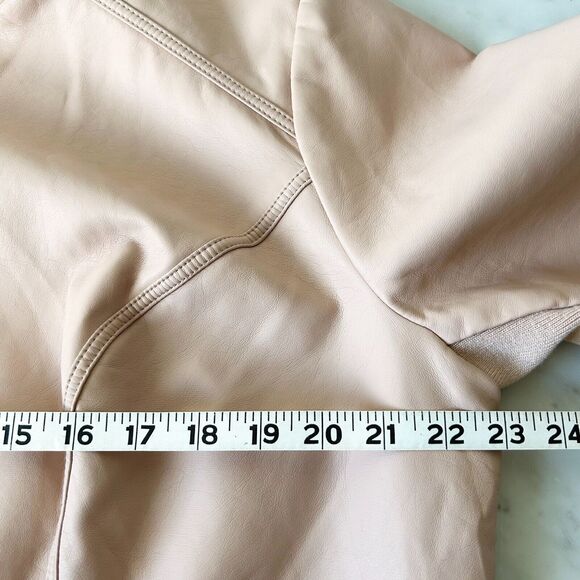Dressbarn Pink Faux Leather Jacket Stand Up Collar Zipper Accents - Women's 1X - Picture 9 of 12